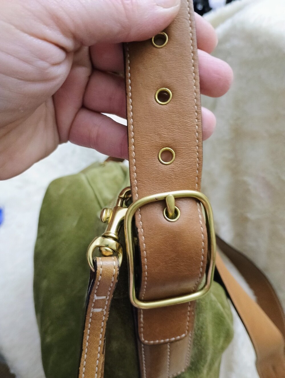 Vintage Coach Large Suede Ergo Hobo Shoulder BagStyle No. 9324 - Picture 7 of 13